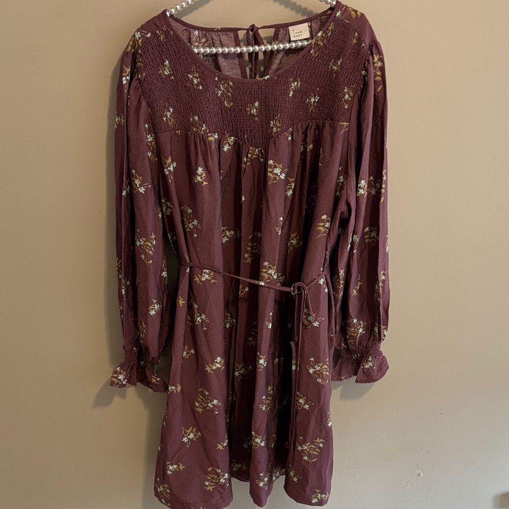 A New Day Mauve Floral Dress size 1x